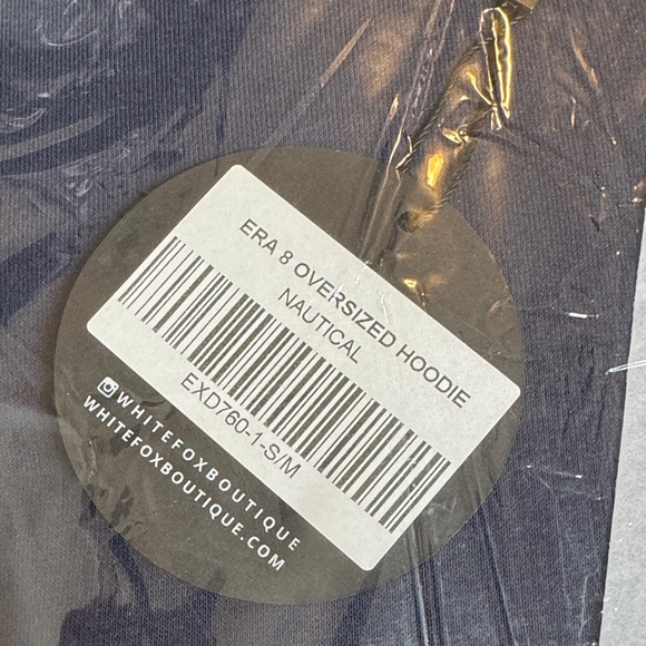 White Fox Boutique Era 8 Oversized Nautical Navy Hoodie NWT, Size SM//M - Picture 6 of 6